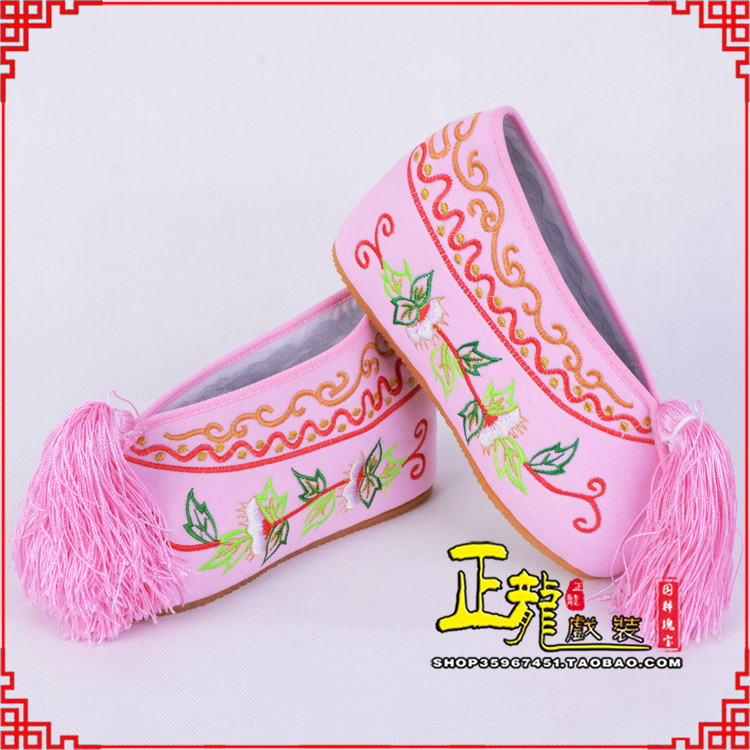 温州花旦鞋女绣花彩鞋 舒适款草花内高彩鞋