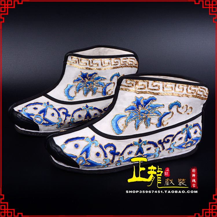 温州三岔口武生薄底 手绣绣花快靴